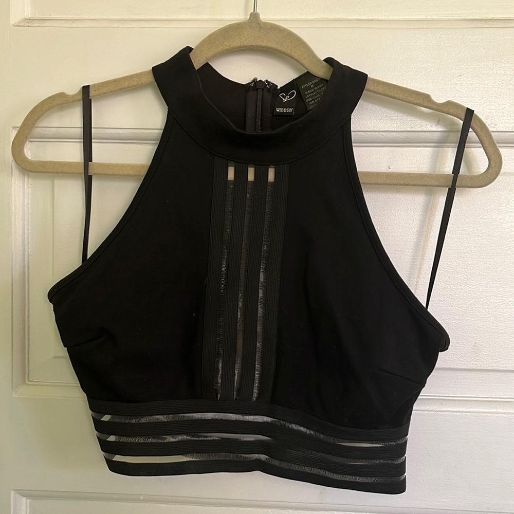 Windsor Black Crop Top - Size Medium